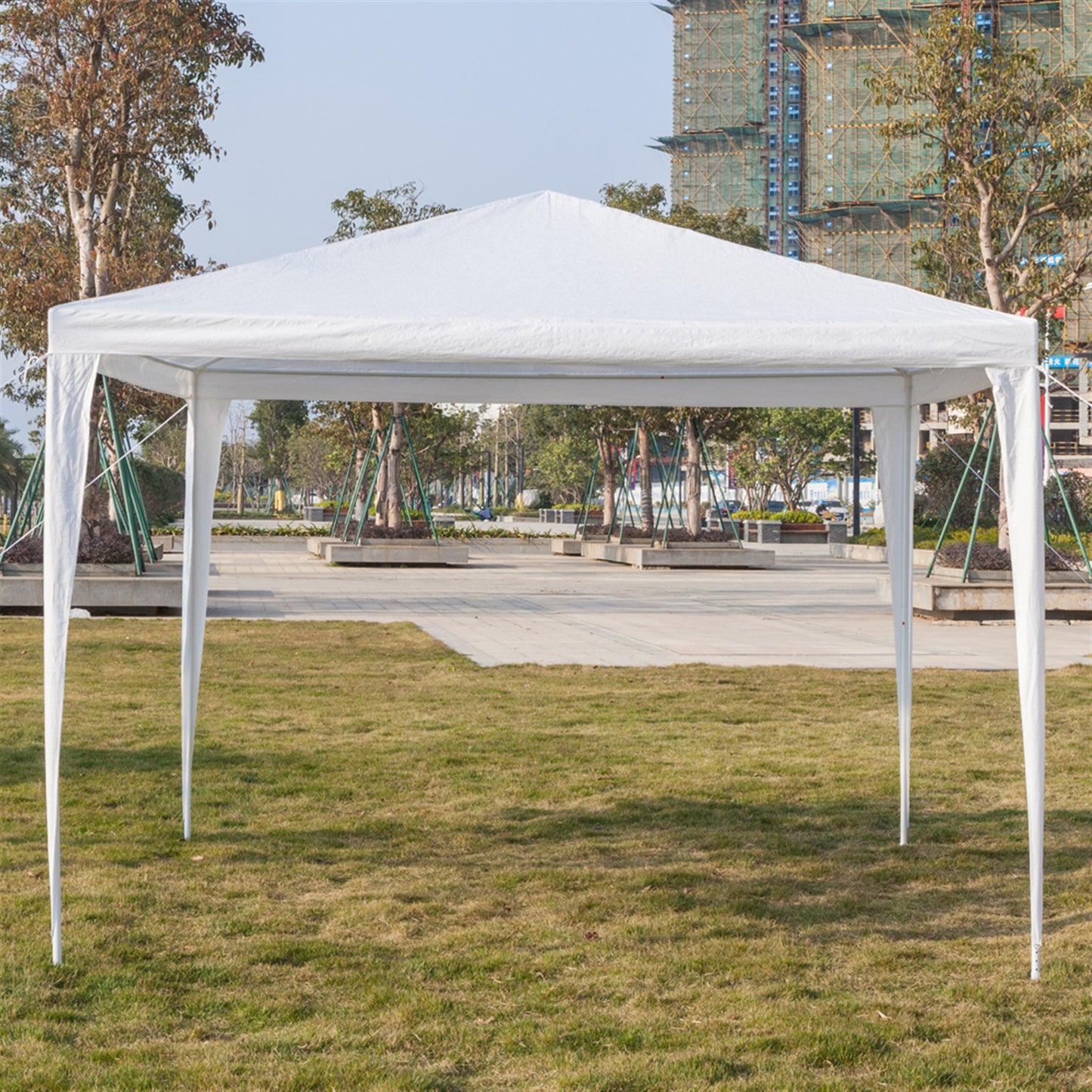 3 x 3m Waterproof Tent with Spiral Tubes White