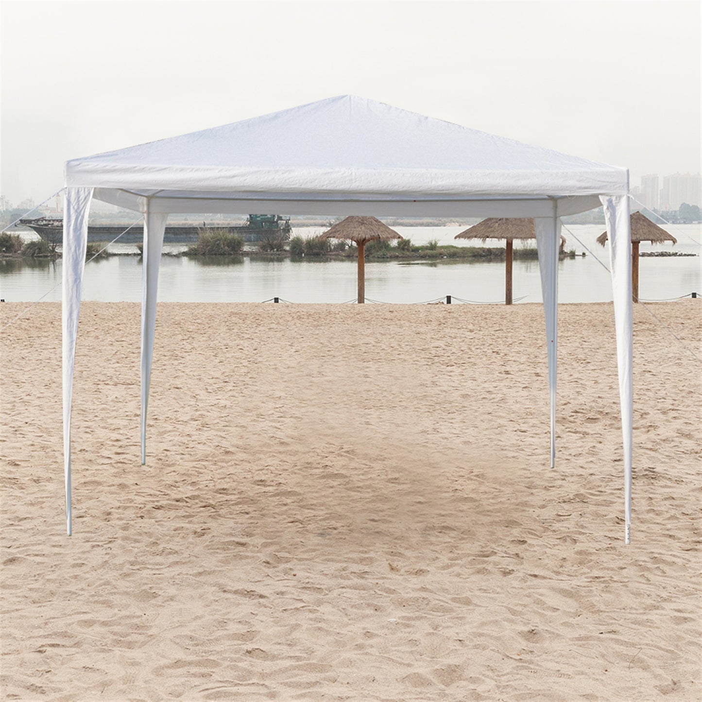 3 x 3m Waterproof Tent with Spiral Tubes White