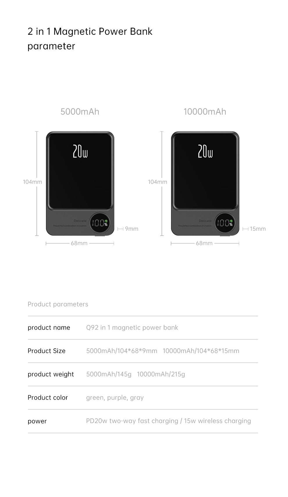 Macsafe Powerbank 10000mAh Magnetic Wireless Charger For iphone 12 13 14