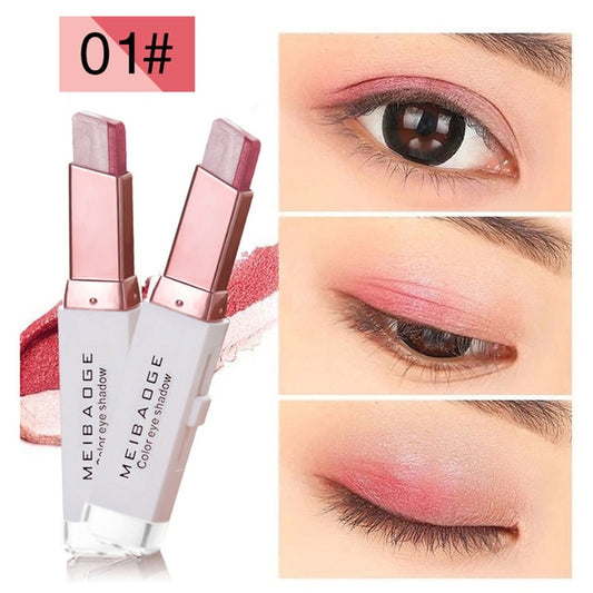 Double Color Glitter Eye shadow Stick Waterproof Bicolor