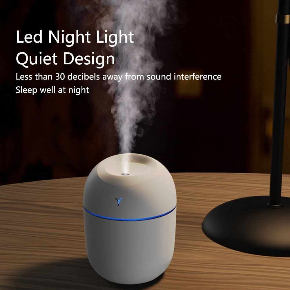 Mini Portable Air Humidifier USB Diffuser Aroma Essential Oil LED 220ml