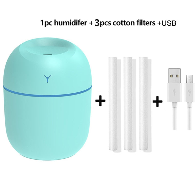 Mini Portable Air Humidifier USB Diffuser Aroma Essential Oil LED 220ml