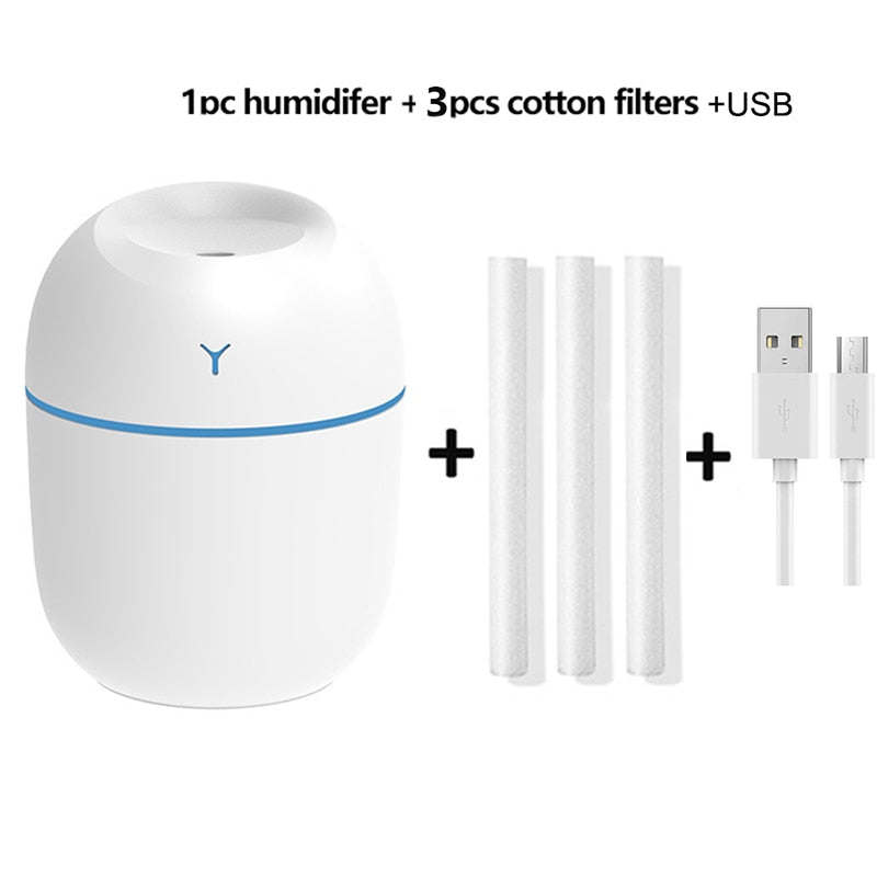 Mini Portable Air Humidifier USB Diffuser Aroma Essential Oil LED 220ml