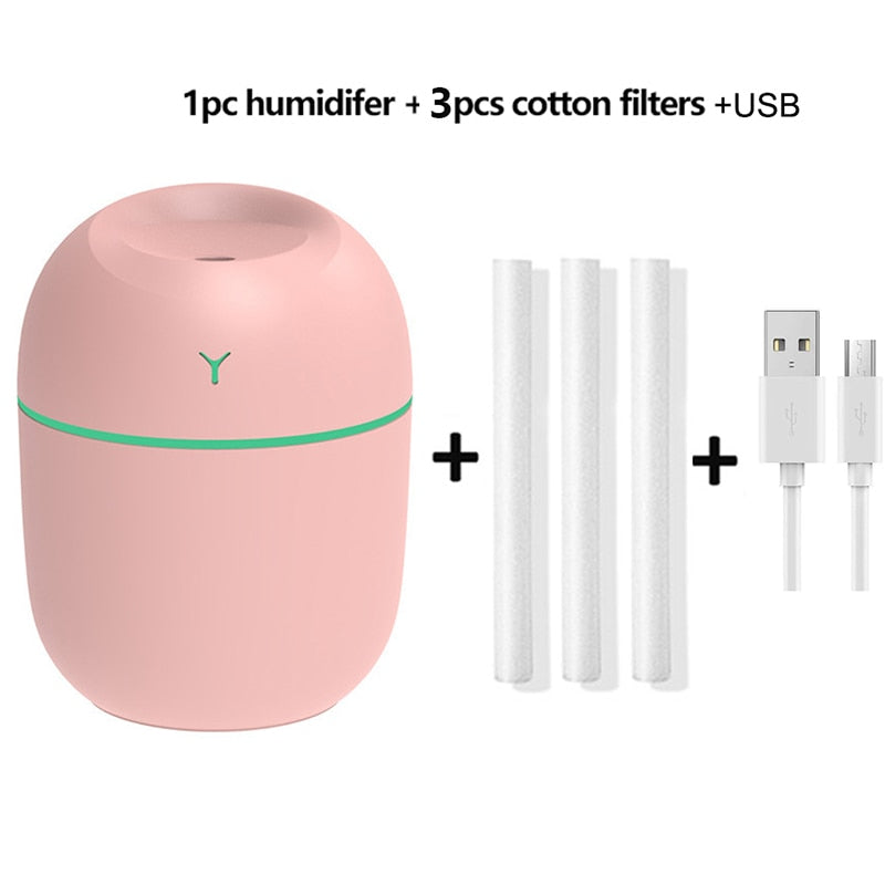 Mini Portable Air Humidifier USB Diffuser Aroma Essential Oil LED 220ml