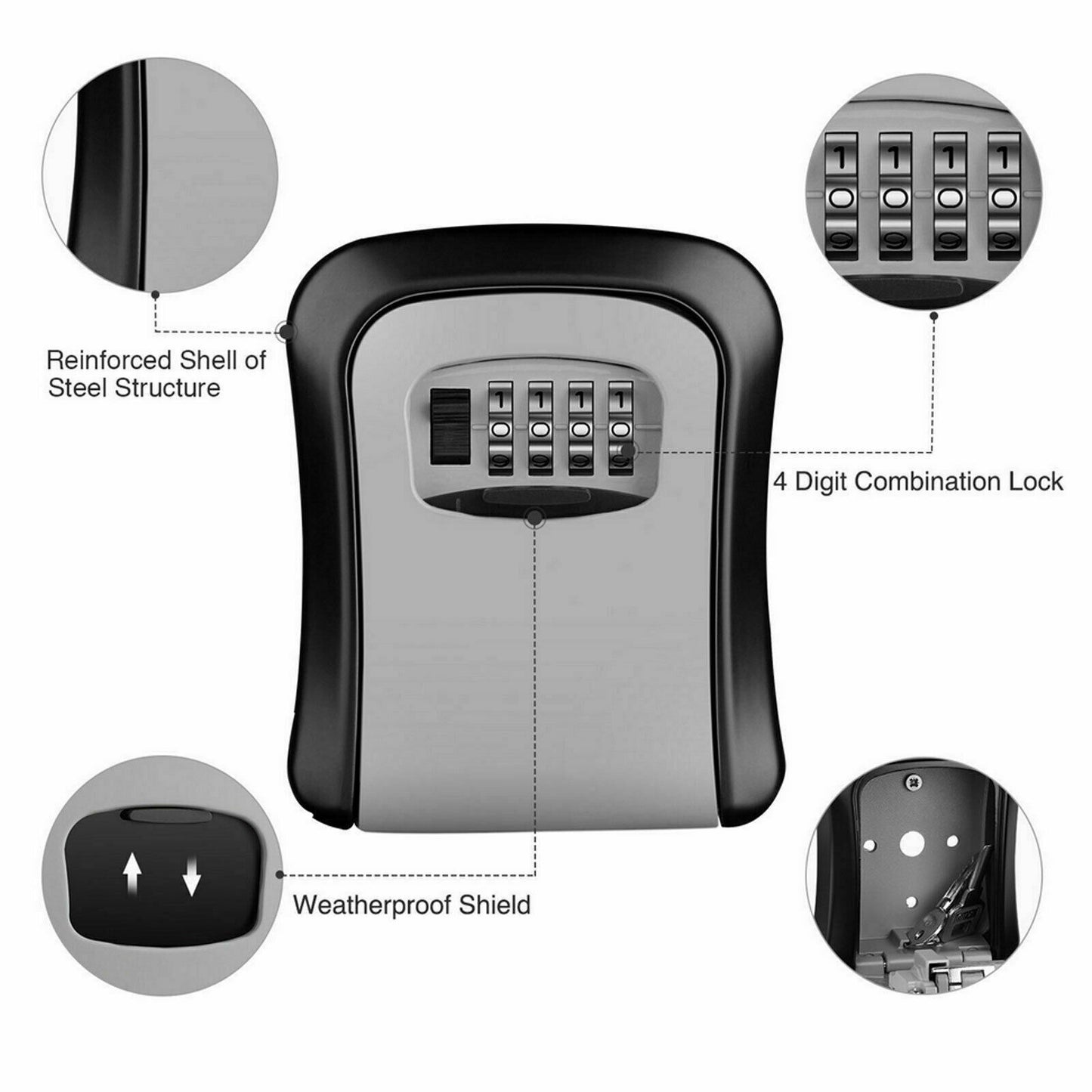 UK 4 Digit Combination Key Lock Box