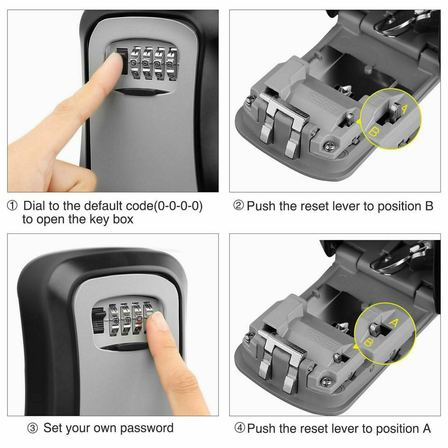 UK 4 Digit Combination Key Lock Box